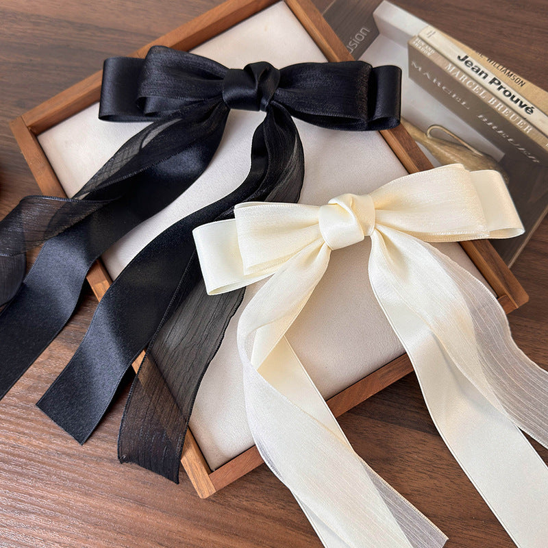 Wholesale Mesh Chiffon Bow Spring Clip